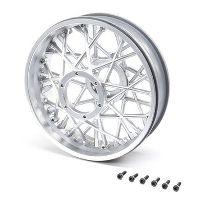 Losi Rear Wheel Set, Satin Chrome (1) PM-MX