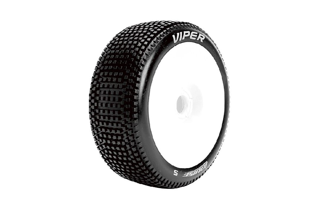 Louise R/C B-Viper 1/8 Buggy (Racing Compound) 17mm Hex on White Wheels (2)