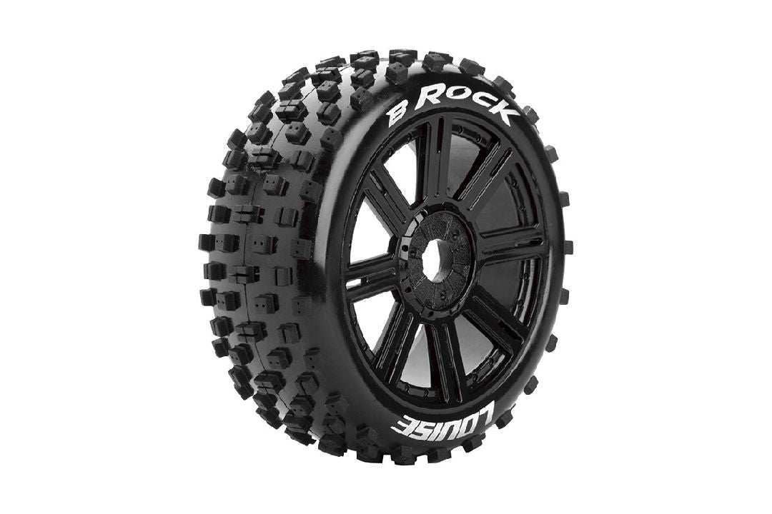 Louise R/C B-Rock 1/8 Buggy (Soft Compound) 17mm Hex on Spoke/Black Wheels (front/rear) (2)