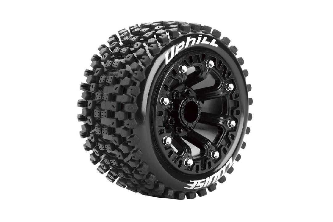 Louise R/C ST-Uphill 2.2" 1/16 Stadium Truck (Soft Compound) 12mm Hex on Black Wheels (Front/Rear) (2)