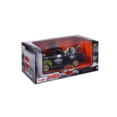 Maisto 1/24 H-D '48 Panhead + '48 Ford F-1 Pickup (Black/Green)