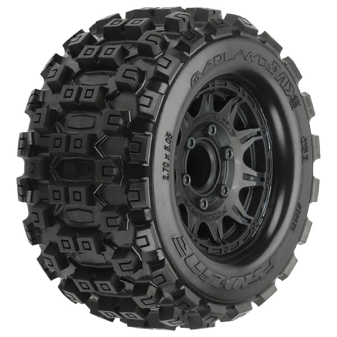 Pro-Line Badlands 2.8" Tires on Black w/ Removable Hex (2)