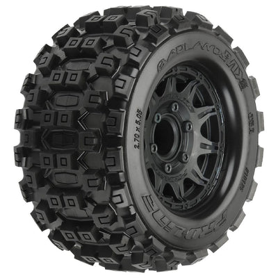 Pro-Line Badlands 2.8" Tires on Black w/ Removable Hex (2)