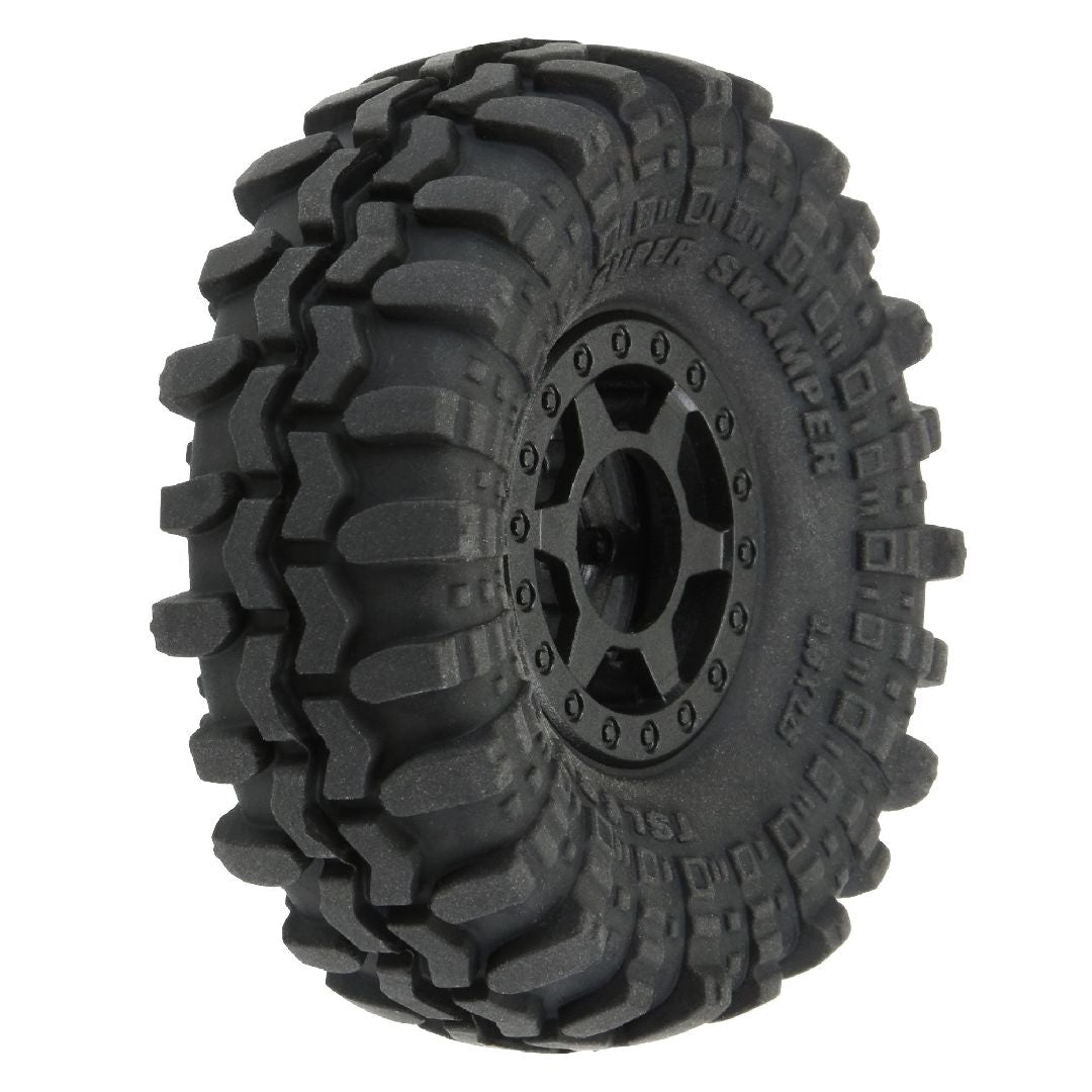 Pro-Line 1/24 Super Swamper F/R 1.0 Tires Mounted 7mm Black (4)