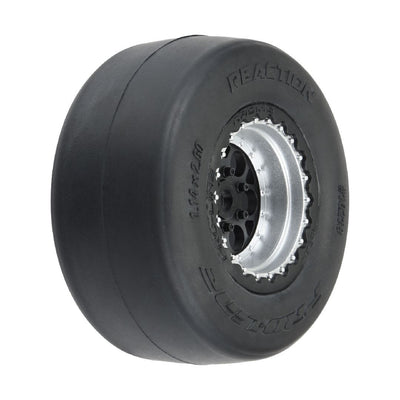 Pro-Line 1/16 Reaction Rr Tires MTD 7mm Blk/Sil:MiniDrag(2)