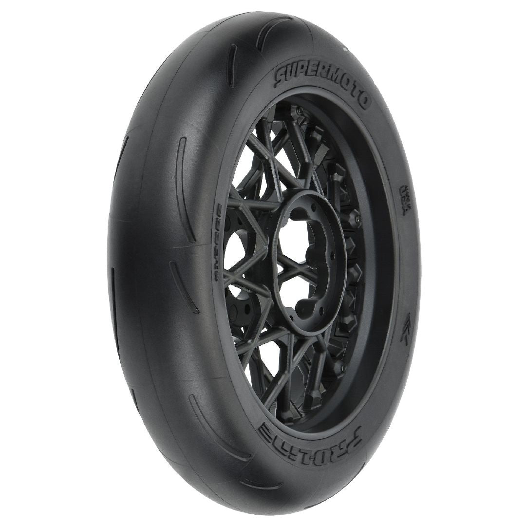Pro-Line Racing Supermoto Motorcycle Front Tire MTD Black (1)