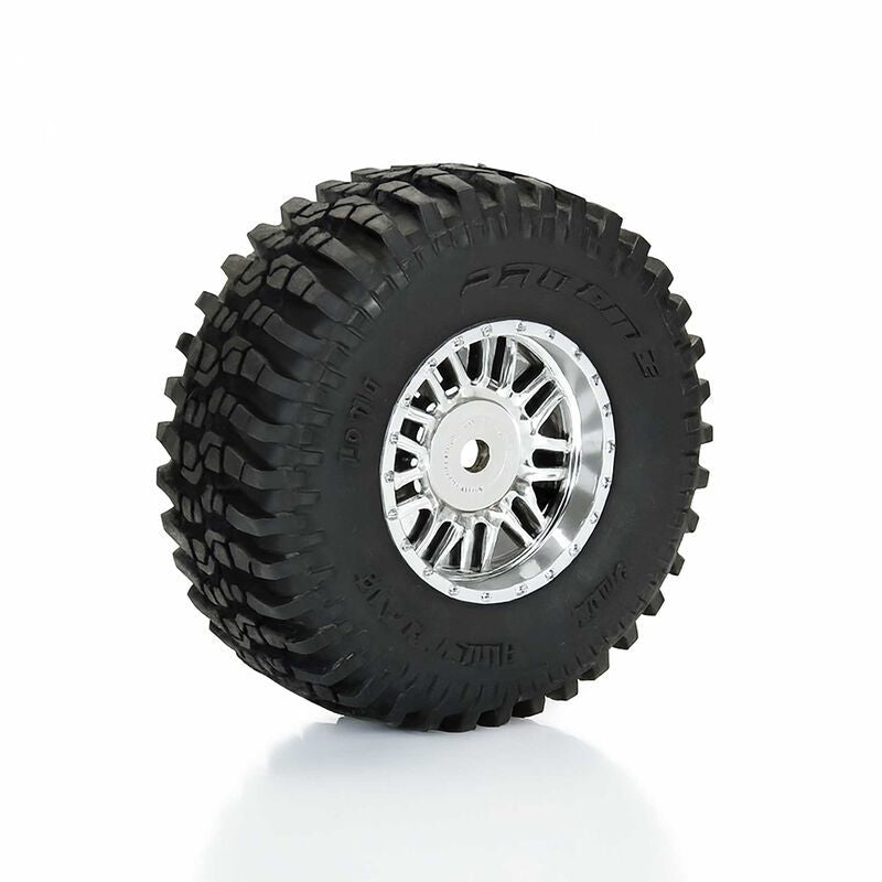 Pro-Line Flat Mounted Iron F/R Tires 12mm Hex Chrome Diablo (4)