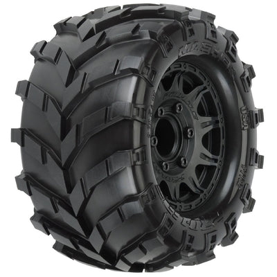 Pro-Line Masher 2.8" Tires on Black Rem Hex Wheels (2)