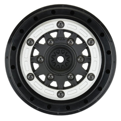 Pro-Line 2.2"/3.0" Silver/Black Bead-Loc Rem Hex Wheels (2)