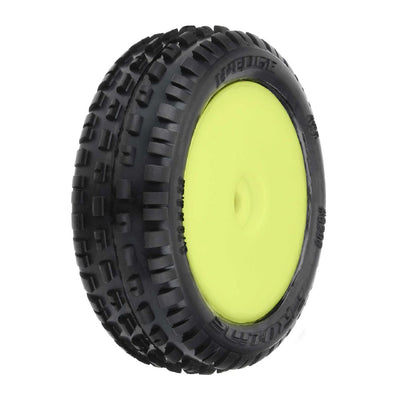 Pro-Line Wedge Carpet Mini-B Tires on Yellow Wheels (2)