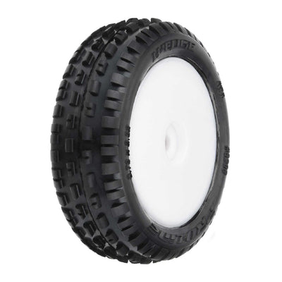 Pro-Line Wedge Carpet Mini-B Tires on White Wheels (2)