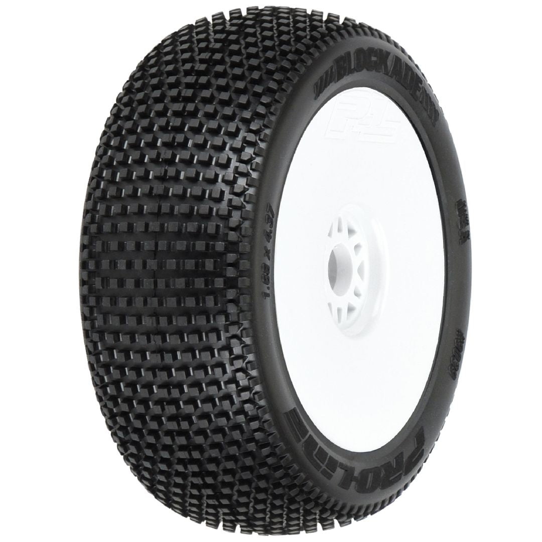 Pro-Line Blockade S3 (Soft) Off-Road Tires on White Wheels (2)