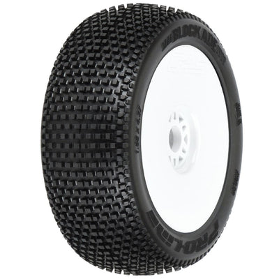Pro-Line Blockade S3 (Soft) Off-Road Tires on White Wheels (2)