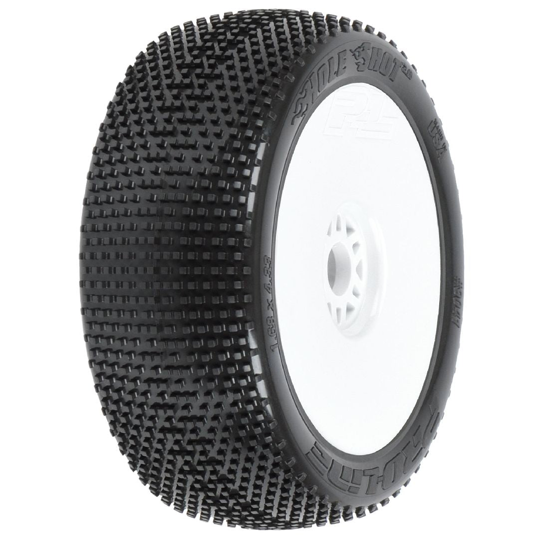 Pro-Line Hole Shot 2.0 (Soft) Tires on White Wheels (2)