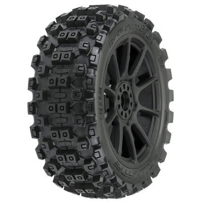 Pro-Line Badlands (Medium) Tires on Mach 10 Black Wheels (2)