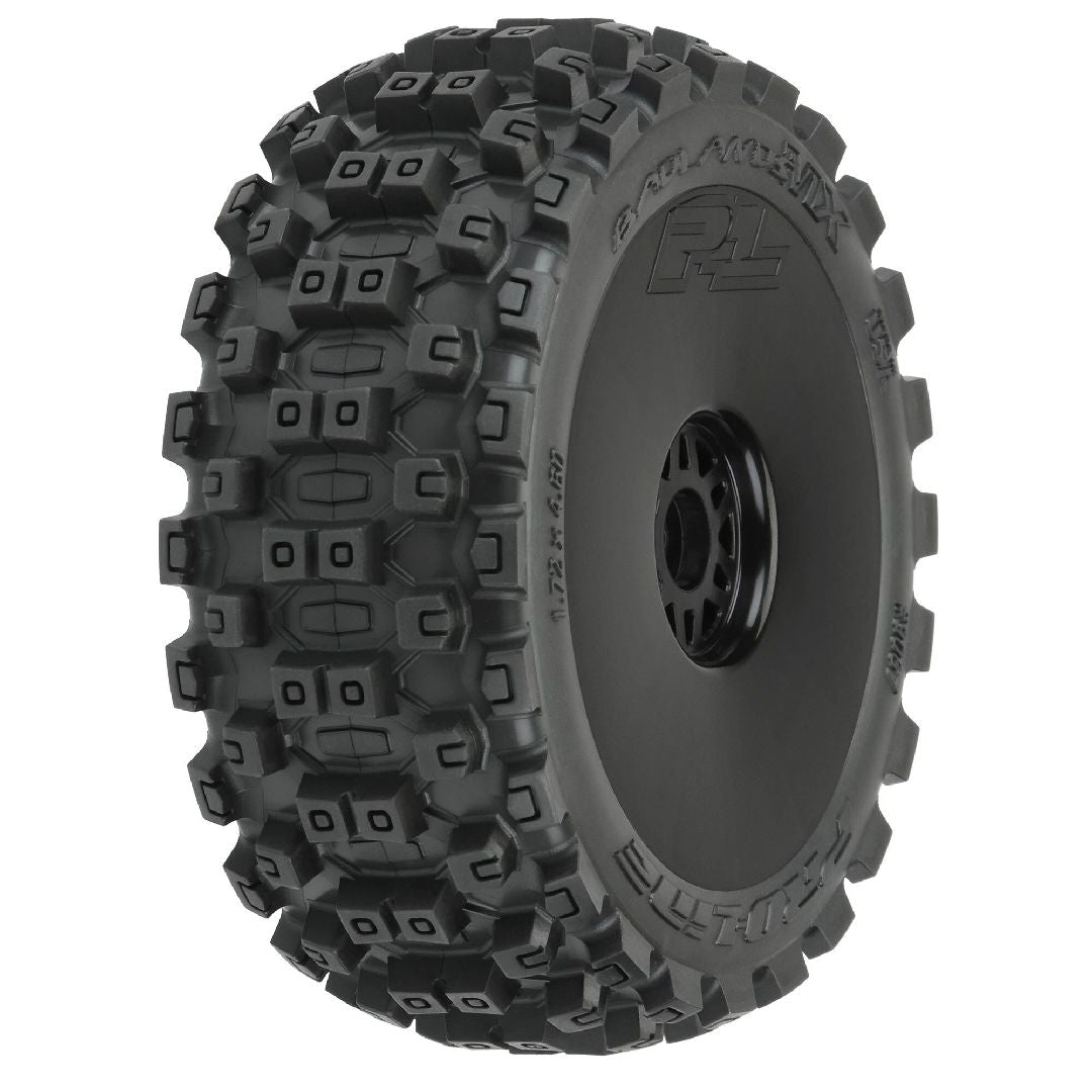 Pro-Line Badlands (Medium) Tires on Black Wheels (2)