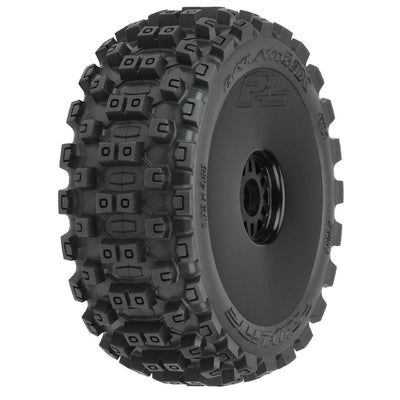 Pro-Line Badlands (Medium) Tires on Black Wheels (2)