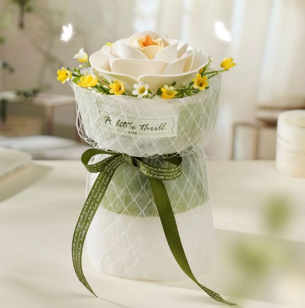 ROKR DIY White Camellia 3D Puzzle