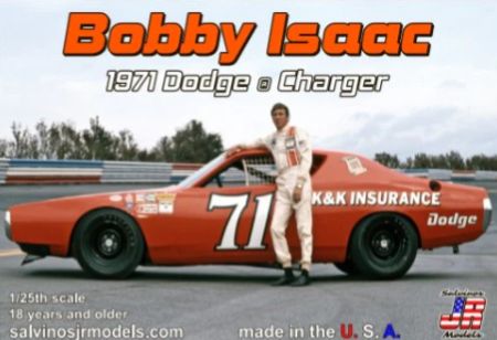 Salvinos JR Models 1/24 Bobby Issac 1971 Dodge Charger Flat Hood