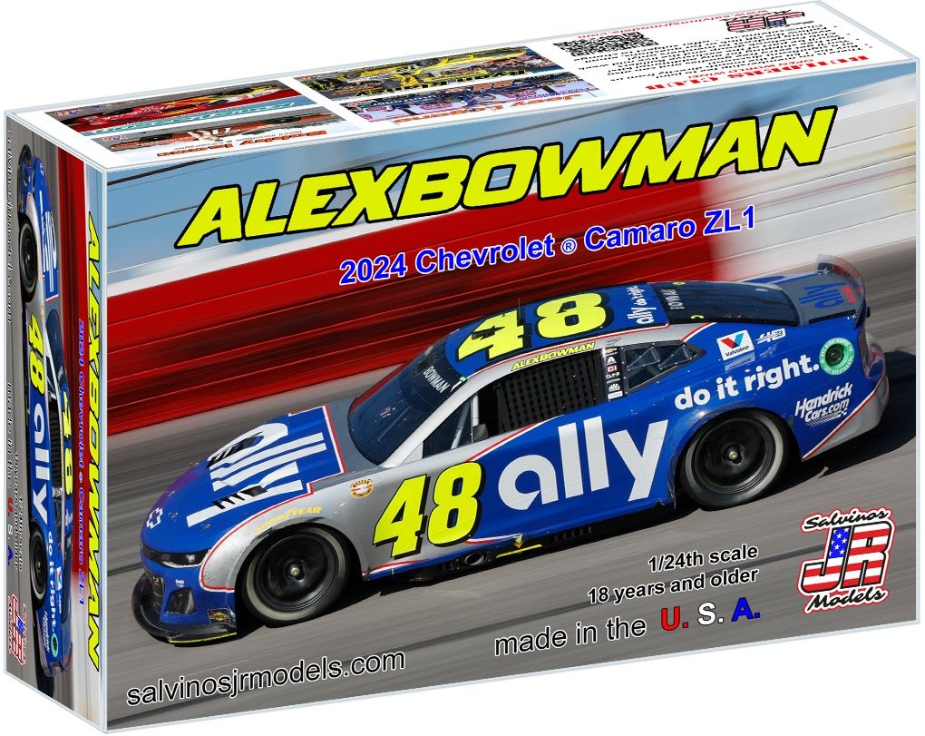 Salvinos JR Models 1/24 Hendrick Motorsports 2024 Alex Bowman Camaro Darlington "Throwback"