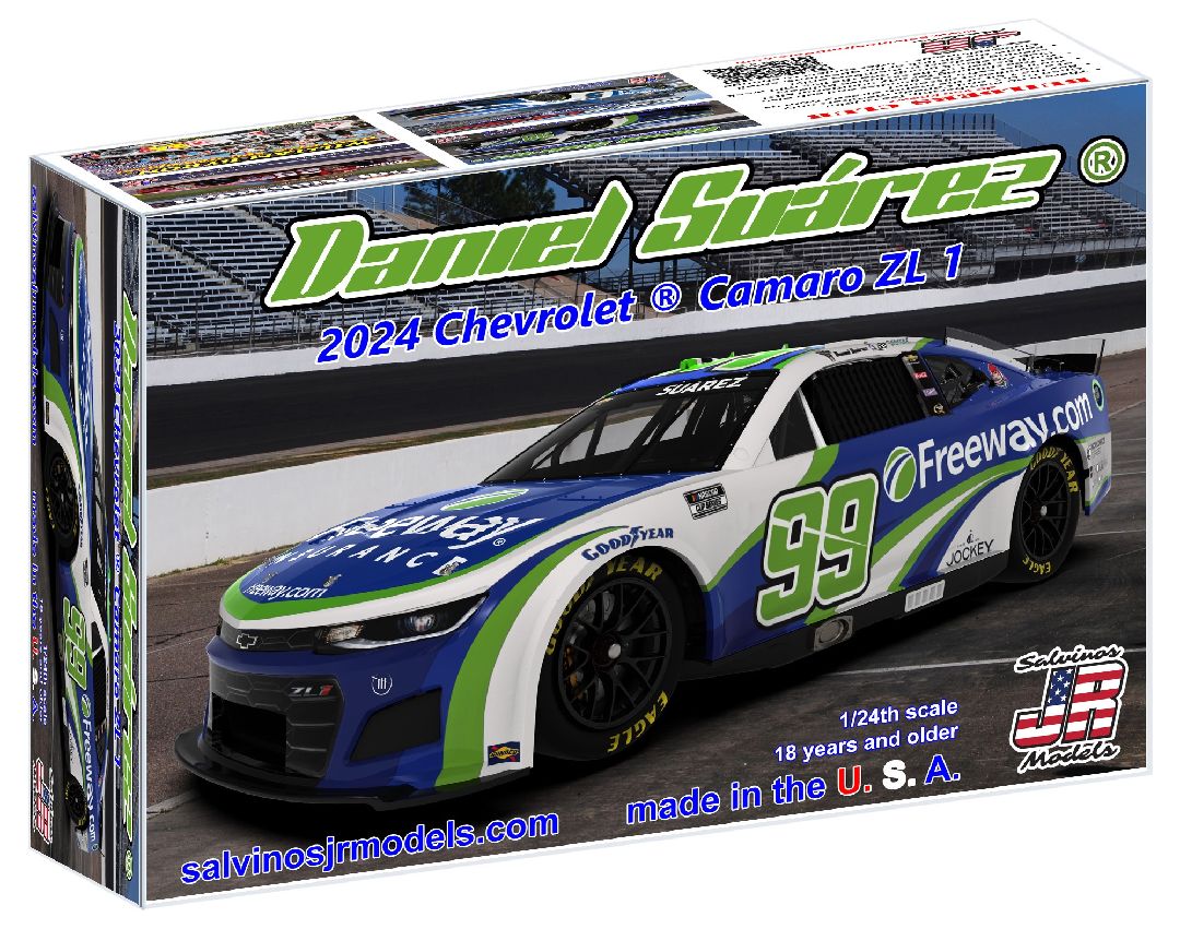 Salvinos JR Models 1/24 Trackhouse Racing 2024 Daniel Suarez Camaro "Primary Race Winner"
