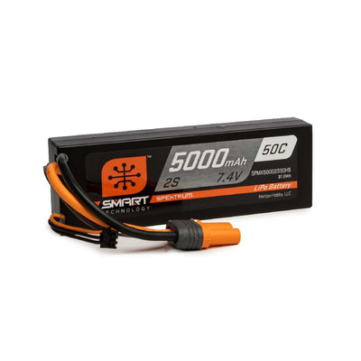 Spektrum 5000mAh 2S 7.4V 50C Smart LiPo Hardcase; IC5