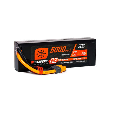Spektrum 5000mAh 2S 7.4V Smart G2 LiPo 30C Hard Case; IC3