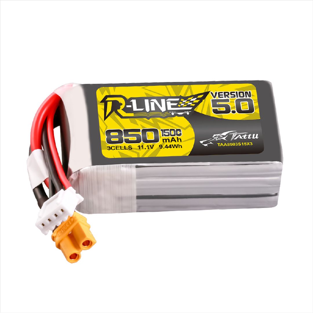 Tattu R-Line - 1919 - Version 5.0 850mAh 3S 11.1V 150C Lipo Battery Pack With XT30U-F Plug