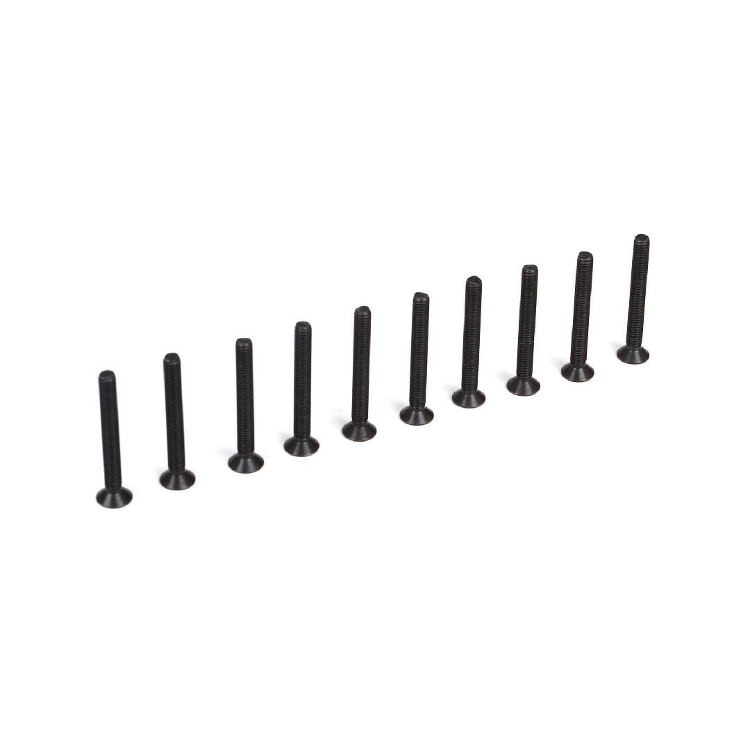 TLR Flat Head Screws, M3 x 25mm (10)