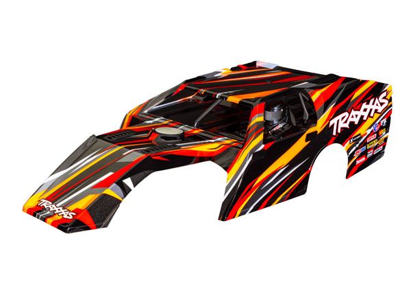 Traxxas Body, Slash Mudboss, orange (painted, decals applied) (assembled with front & rear body mounts and body support for clipless mounting)