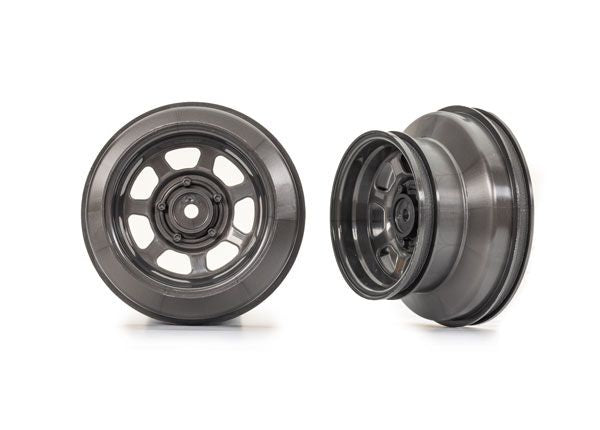 Traxxas Wheels, dirt oval, graphite gray, dual profile (2.2” outer, 3.0” inner) (2) (2WD front only)