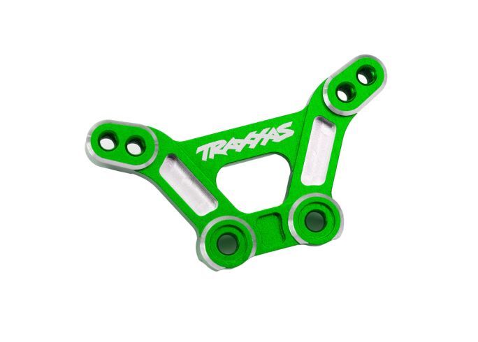Traxxas Shock tower, front, 6061-T6 Aluminuminum (green-anodized)/ 3x15mm BCS (with threadlock) (2)