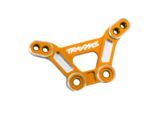 Traxxas Shock tower, front, 6061-T6 Aluminuminum (orange-anodized)/ 3x15mm BCS (with threadlock) (2)