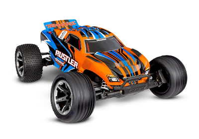 Traxxas Rustler 1/10 Stadium Truck RTR Extreme Heavy Duty with TQ 2.4GHz Radio System and XL-5 ESC (Fwd/Rev)  Includes 7-Cell NiMH 3000mAh Traxxas Battery and 4-amp USB-C Charger w/ iD - Orange