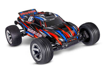 Traxxas 1/10 Rustler 2WD BL-2S Clipless. *PROMO* Battery & Charger Included - Red
