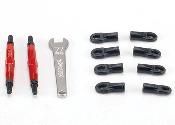 Traxxas Toe Links, Slayer (Tubes 7075-T6 Aluminum, Red) (74mm, F