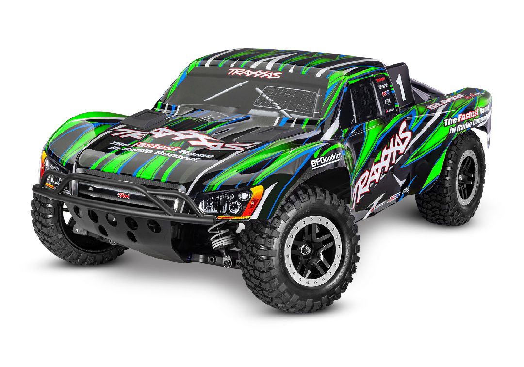 Traxxas Slash 4X4 VXL 1/10 Scale 4WD Brushless Short Course Truck with TQi Traxxas Link Enabled 2.4GHz Radio System & Traxxas Stability Management (TSM)  Battery and Charger sold separately - Green