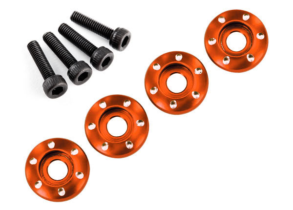 LaTrax Wheel nut washer, machined aluminum, orange / 3x12mm CS