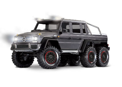 Traxxas TRX-6 Scale and Trail Crawler with Mercedes-Benz® G 63® AMG Clipless Body: 6X6 Electric Trail Truck with TQi™ Traxxas Link™ Enabled 2.4GHz Radio System - Silver