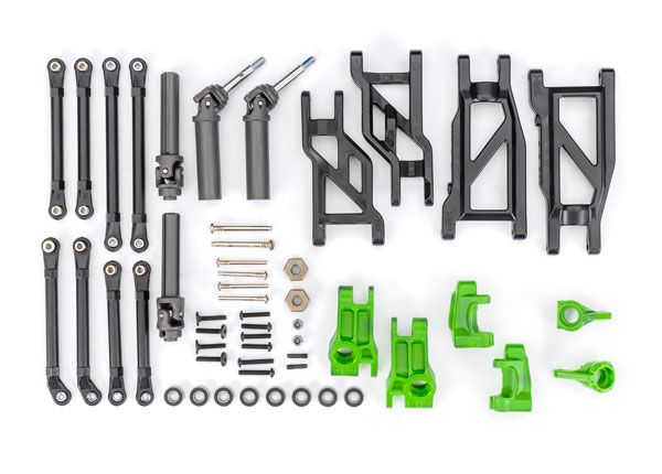 Traxxas Outer Driveline & Suspension Upgrade Kit, extreme heavy duty, green (fits Rustler 2WD or Stampede 2WD)