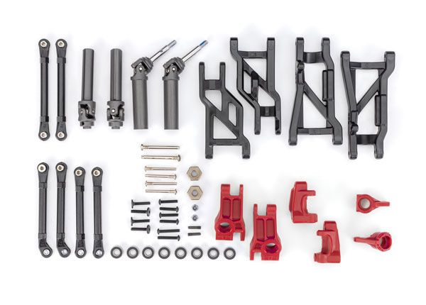 Traxxas Outer Driveline & Suspension Upgrade Kit, extreme heavy duty, red (fits Slash 2WD)