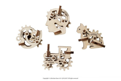 Ugears U-Fidget Tribiks (4 Models) - 34 Pieces