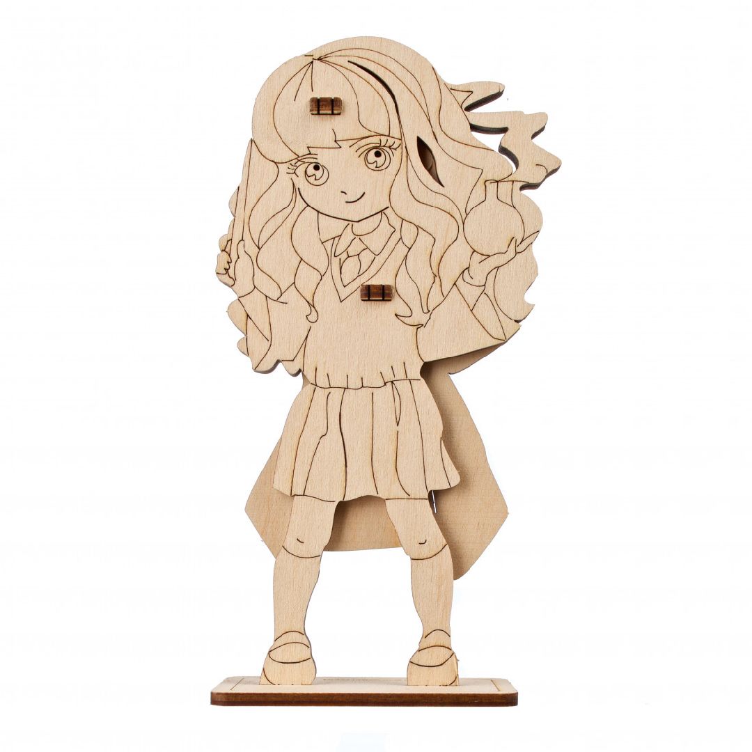 Ugears Hermione Granger Wooden 3D-Puzzle Coloring Model - 5 Pieces