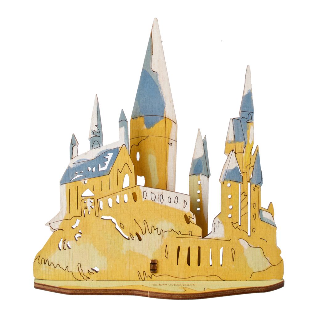 Ugears Hogwarts Castle Wooden 3D-Puzzle Coloring Model - 4 Pieces