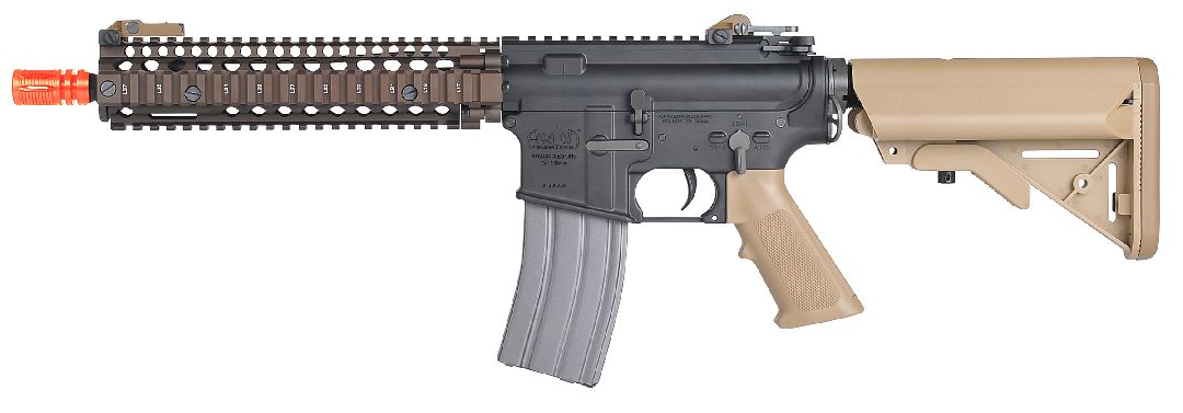 Umarex VFC Avalon MK18 Airsoft rifle, AEG, GEN3, with Deans connector, Black color with Orange safety tip.