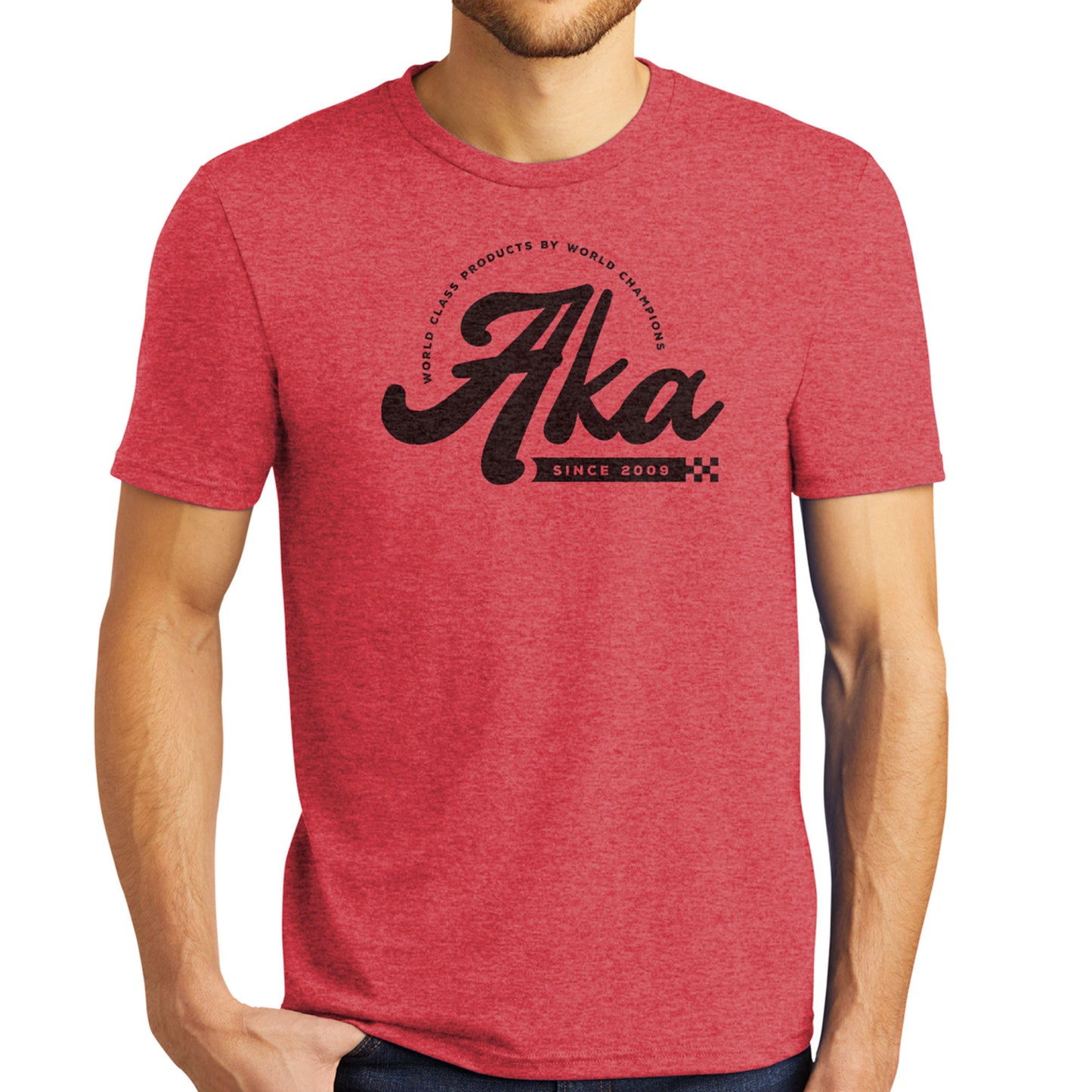 AKA Retro Tri-Blend Red T-Shirt  Small