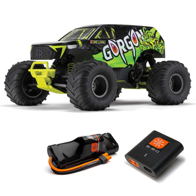 1/10 GORGON 4X2 MEGA 550 Brushed Monster Truck RTR with Battery & Charger  Yellow