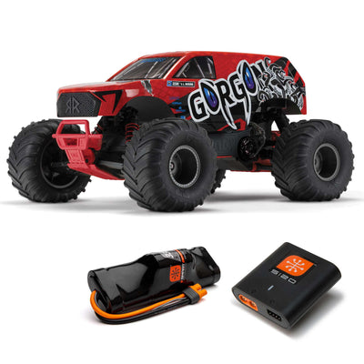 1/10 GORGON 4X2 MEGA 550 Brushed Monster Truck RTR with Battery & Charger  Red