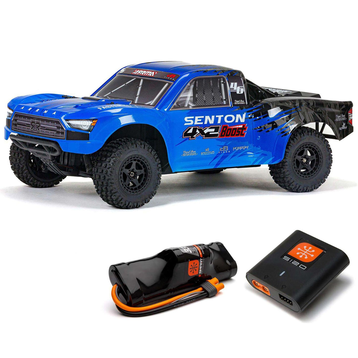 1/10 SENTON 4X2 BOOST MEGA 550 Brushed Short Course Truck RTR with Battery & Charger  Blue