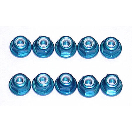 3mm Aluminum Lock Nuts  Blue (10): MGT